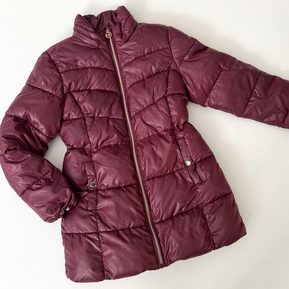 Michael Kors Big girl puffer jacket burgundy